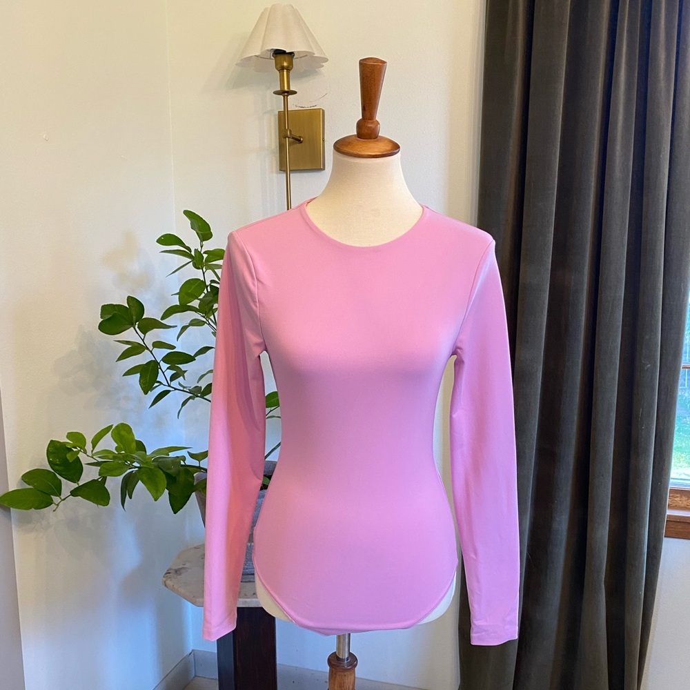 Abercrombie & Fitch Pink Long Sleeve Bodysuit